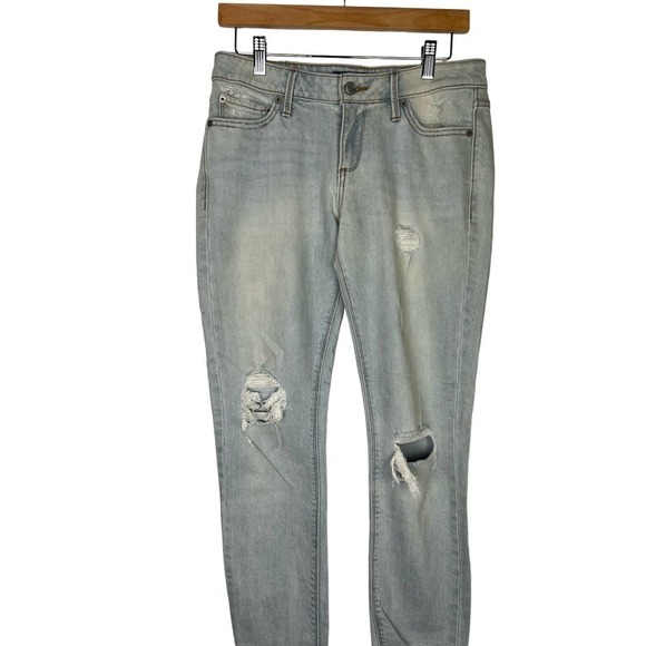Lucky Brand 4/27 Distressed Lolita Mid Rise Skinny Light Wash Women's Jeans - Picture 5 of 7